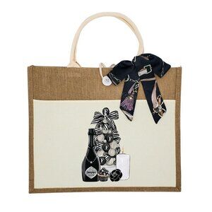 Custom Canvas Tote Bag, Large Size - Fashion Theme #13 - Cream Tote